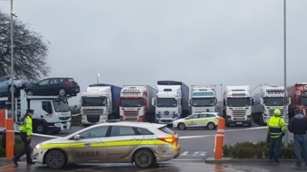 The incident happened at the truck-parking area at the Amber filling station on the Dublin Road, Fermoy, Co Cork. Photograph: Barry Roche