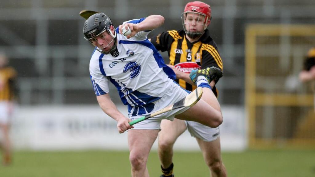 Waterford’s Jake Dillon in action against Kilkenny’s Tommy Walsh during the league game at Nowlan Park in March. Photograph: Lorraine O’Sullivan/Inpho