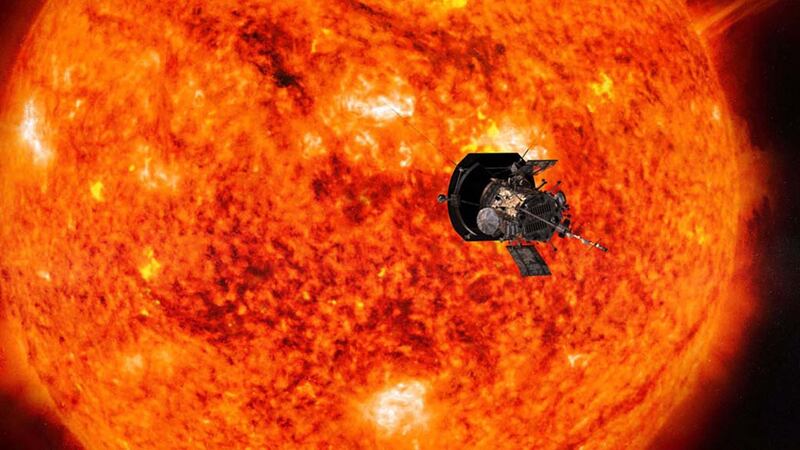 An artists’ impression of the Parker Solar Probe approaching the Sun. Photograph: Nasa