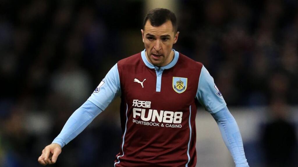 Burnley have been dealt a major blow in their bid for Premier League survival with the news Dean Marney will miss the rest of the season after damaging his cruciate knee ligament. Photograph: Lynne Cameron/PA