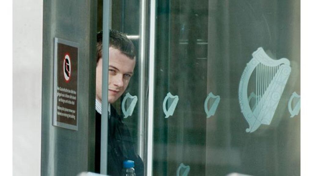 Gary Burch at Dublin Circuit Criminal Court where he pleaded guilty to the manslaughter of Eugene Moloney on Camden Street, Dublin. Photograph:  Collins Courts