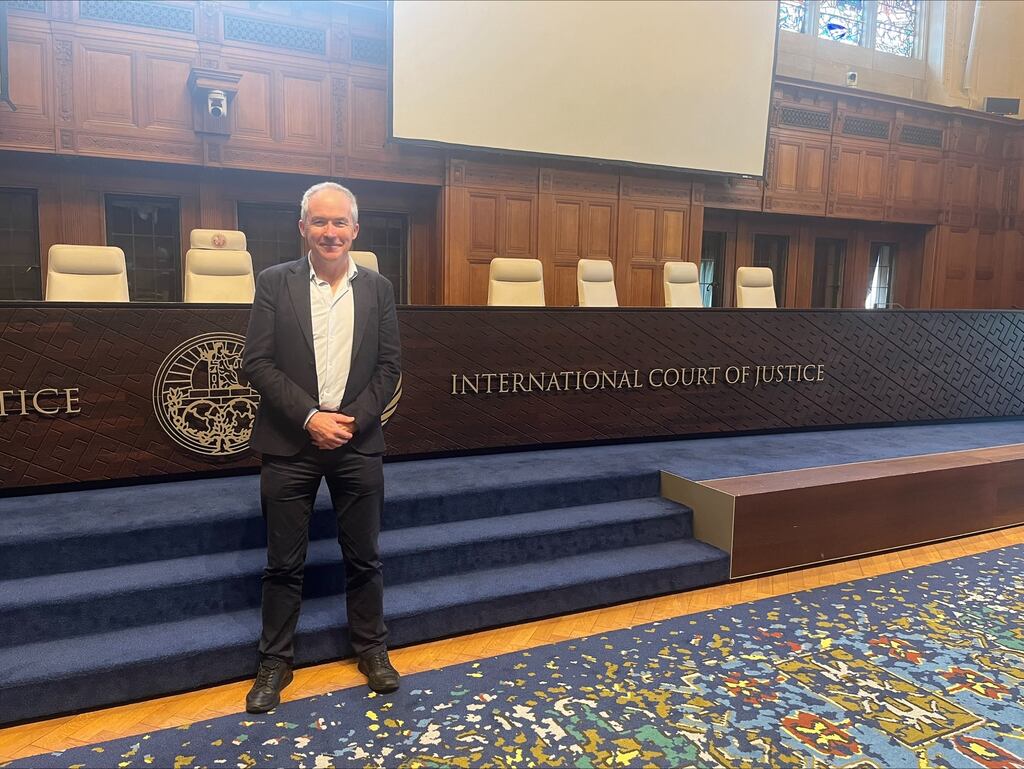 Your Diarist appearing before the International Court of Justice in The Hague