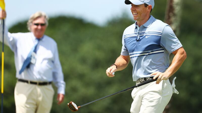 Rory McIlroy and teammate Dustin Johnson were victorious at Seminole. Photograph: Mike Ehrmann/Getty