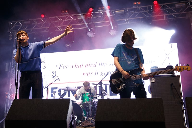Fontaines DC: on stage in London last month. Photograph: Burak Cingi/Redferns/Gety