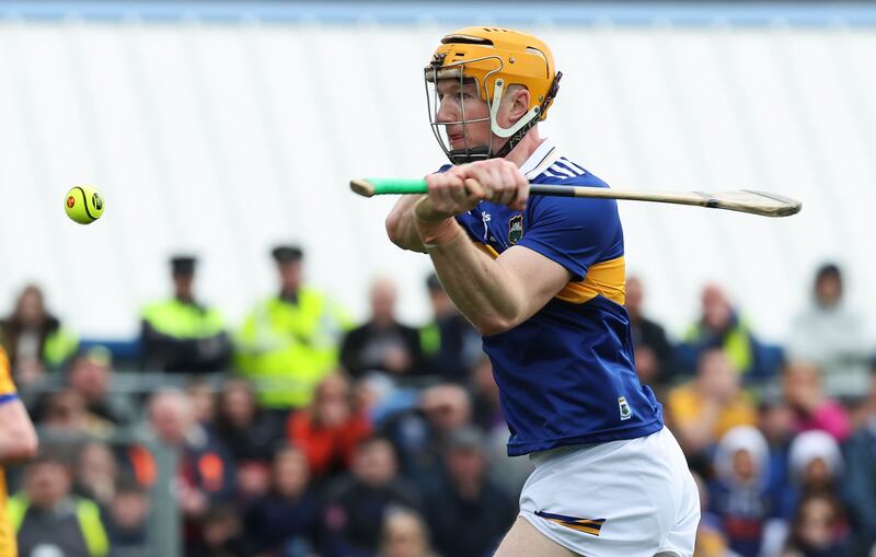 Jake Morris scoring his second goal against Clare on Sunday. Photograph: Lorraine O'Sullivan/©INPHO
