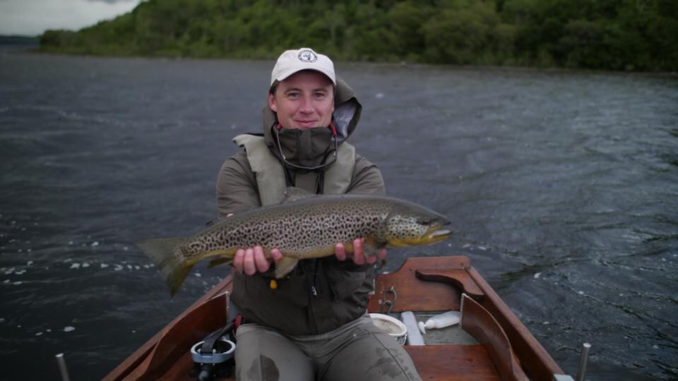 John Sommerville with his personal best trout of 2.93kg.