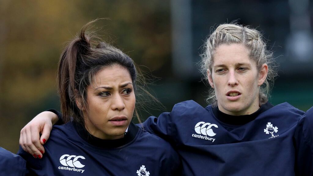 Sene Naoupu and Alison Miller: Irish management will  confirm at Thursday’s team announcement if they will face France. Photograph: Billy Stickland/Inpho