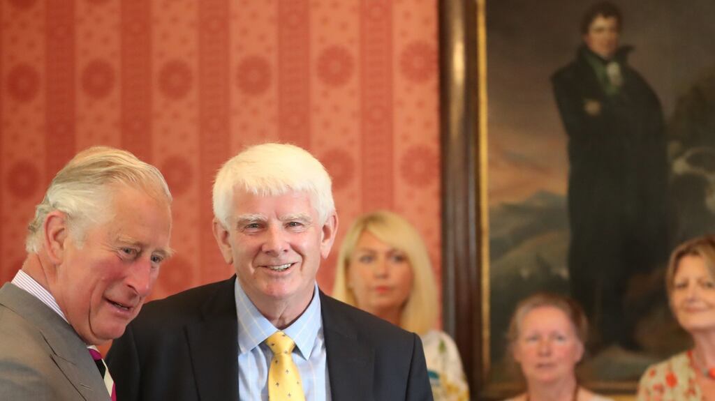 Prince Charles meets John Cunningham, the great great great grandson of Daniel O’Connell, during a visit to Derrynane House in Co Kerry. Photograph: Niall Carson/PA Wire