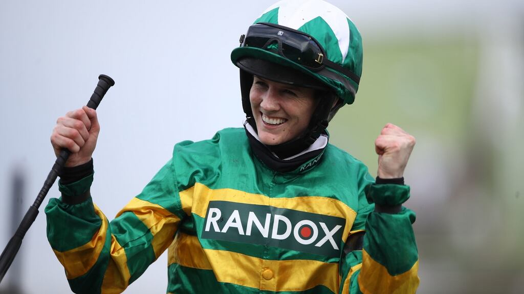 Rachael Blackmore: The Grand National saw a Tipperary double this year as not only was the winning jockey reared in the county, so too was the winning horse, Minella Times. Photograph: Tim Goode/PA