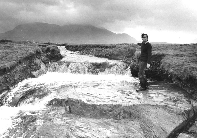 Another Life: Michael Viney in the stream coming done from Mweelrea mountain in October 1977. Photograph: Tom Lawlor