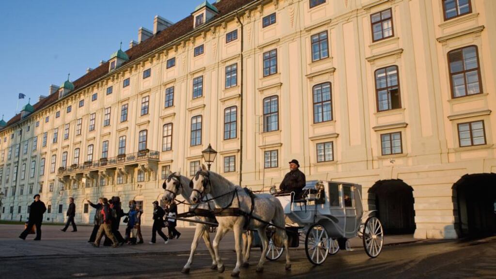 A horse-drawn carriage at the Imperial Palace in Vienna. Photograph: Scott Barbour/Getty Images