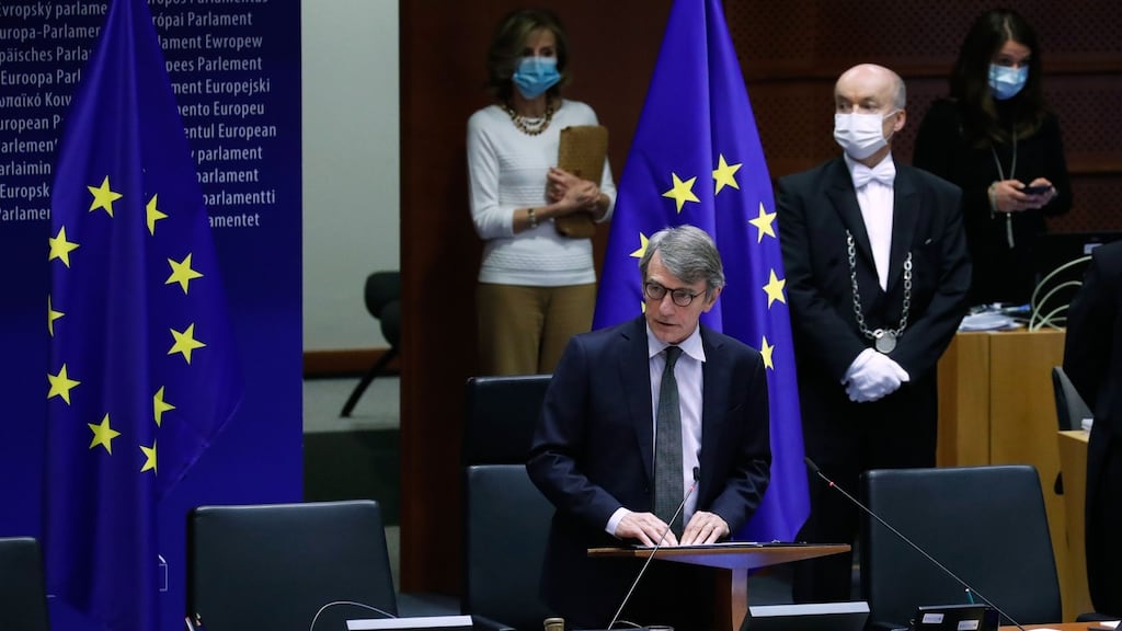 European Parliament president David Sassoli: “Now is not the time for rigid thinking but for reconstruction.”  Photograph:  Getty Images