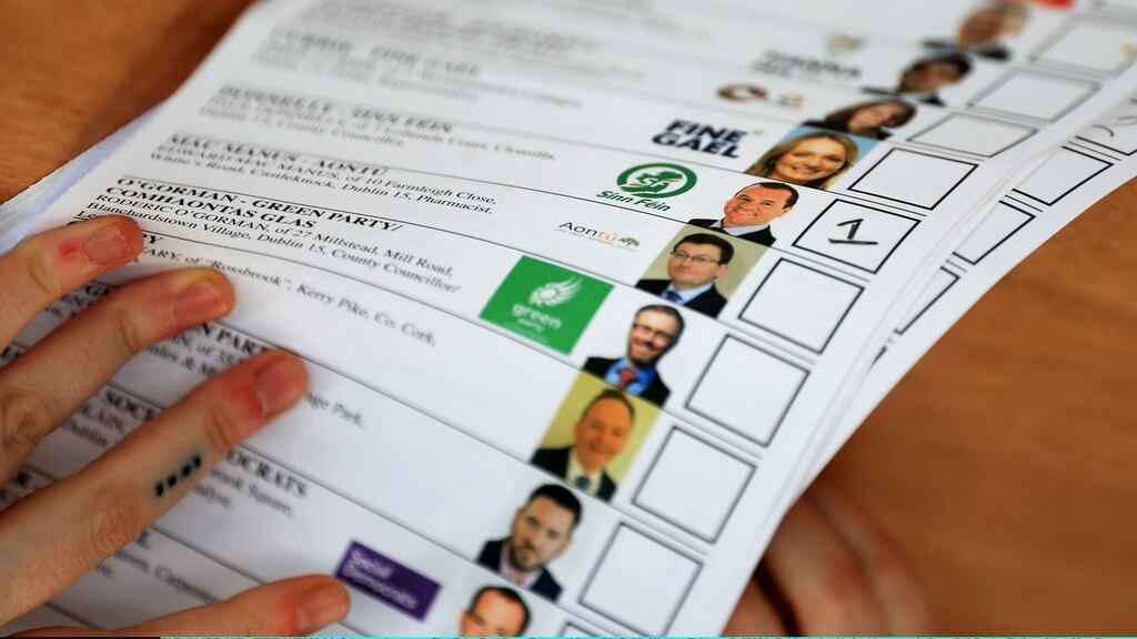 A ballot paper is seen as Sinn Fein’s Paul Donnelly topped the poll in Dublin West on February 9, 2020 . (Photo by Donall Farmer/Getty Images)