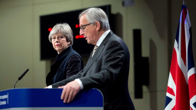 British prime minister Theresa May and European Commission president Jean-Claude Juncker told a press conference in Brussels this afternoon of failure to achieve a deal on Monday on key Brexit issues. Photograph: Virginia Mayo/AP Photo