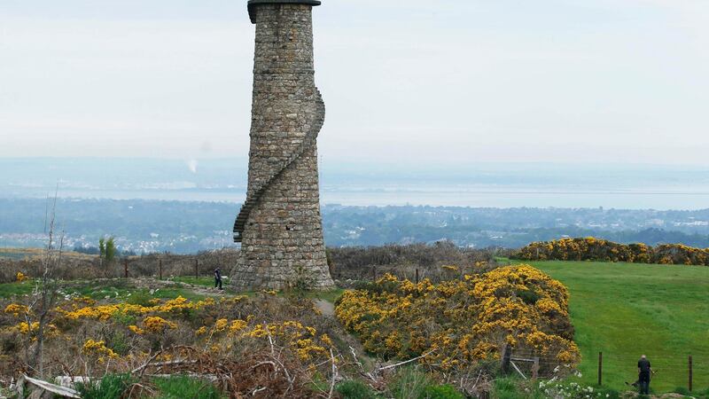 Gardaí near Pucks Castle, in Rathmichael, Co Dublin where a huge search is taking place for missing student Jastine Valdez. Photograph: Stephen Collins/Collins Photos