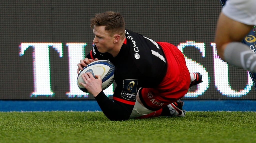 Chris Ashton scored three for Saracens in their Champions Cup rout of Oyonnax. Photograph: PA