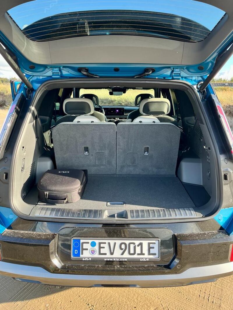 Kia EV9 during testing for car of the year 2023 in northern Denmark