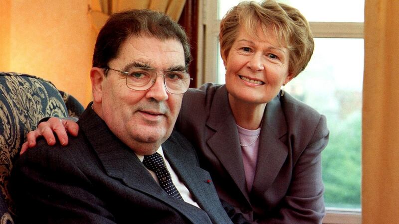 John Hume and his wife Pat  at home in the Bogside, Derry. Photograph:  Bryan O’Brien