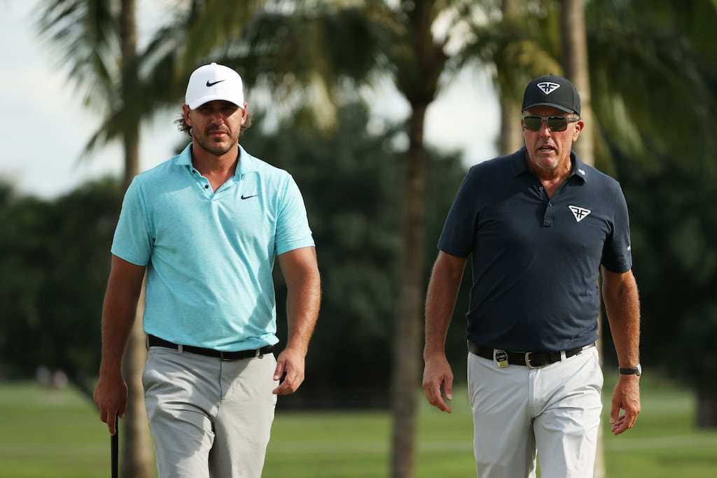 Brooks Koepka and Phil Mickelson are among the LIV golfers that will tee in up at next week's Masters in Augusta. Photograph: Cliff Hawkins/Getty Images