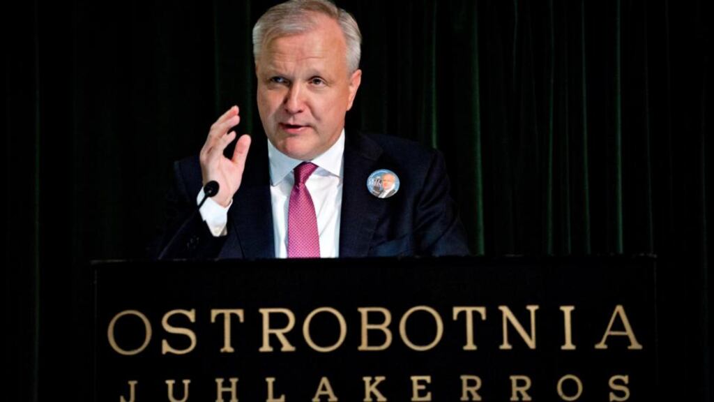 Finnish vice-president of the European Commission Olli Rehn is one of six commissioners standing down from their duties early to contest the European elections. Photograph: Mikko Stig/Lehtikuva/Reuters