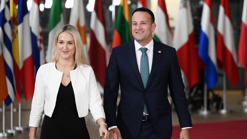 The Taoiseach  Leo Varadkar  and Minister of State of State for European Affairs Helen McEntee arrive for a special meeting of the European Council to endorse the draft Brexit withdrawal agreement   in Brussels. Photograph:  Philippe Lopez/ AFP/Getty Images