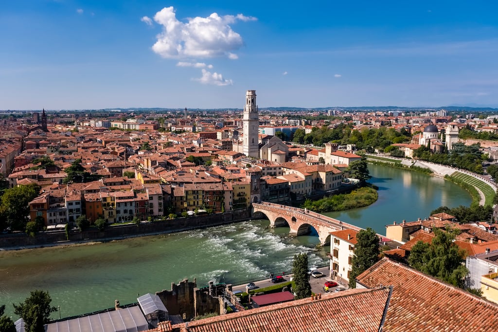 The historical centre of Verona, best known for inspiring Shakespeare’s Romeo and Juliet play. Photograph: Frank Bienewald/LightRocket/Getty Images
