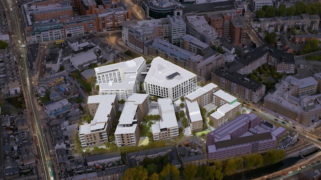 An aerial view of the Charlemont Square scheme.