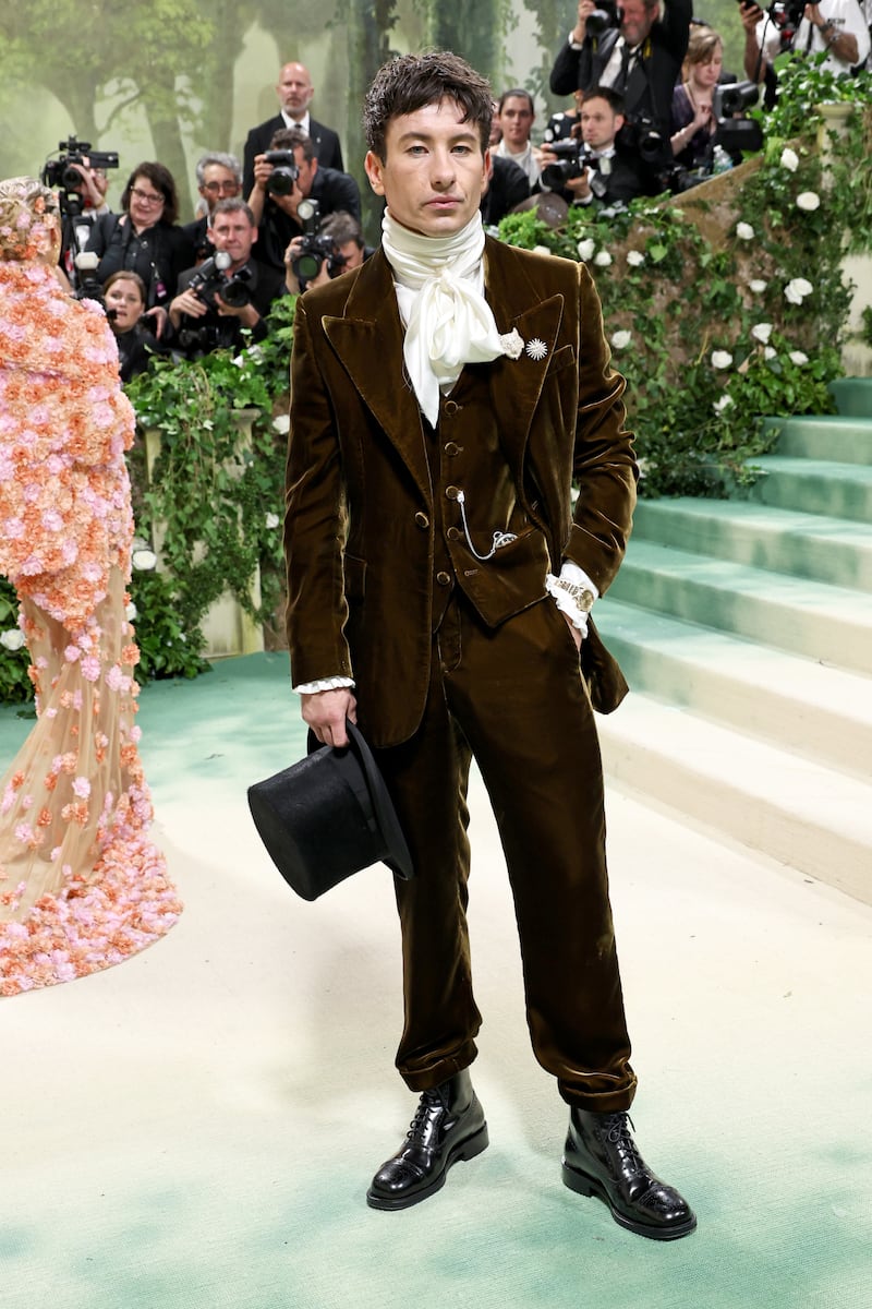 Barry Keoghan wore an outfit from Burberry. Photograph: Jamie McCarthy/Getty Images