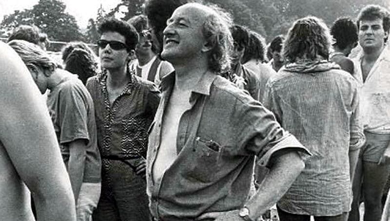 Senator Michael D Higgins at the Bob Dylan concert in Slane Castle on 12th July, 1984. Photograph : Terry Thorp