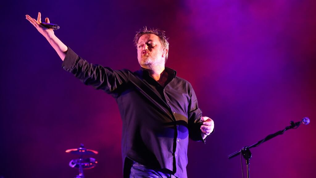 Guy Garvey of Elbow performing on the main stage near the close of  the Electric Picnic festival in Stradbally, Co Laois. Photograph: Niall Carson/PA Wire