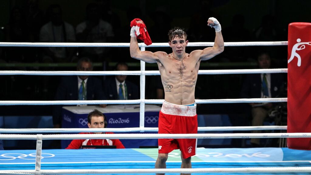Michael Conlan following his controversial defeat to Russia’s Vladimir Nikitin. Photograph: Inpho/Dan Sheridan