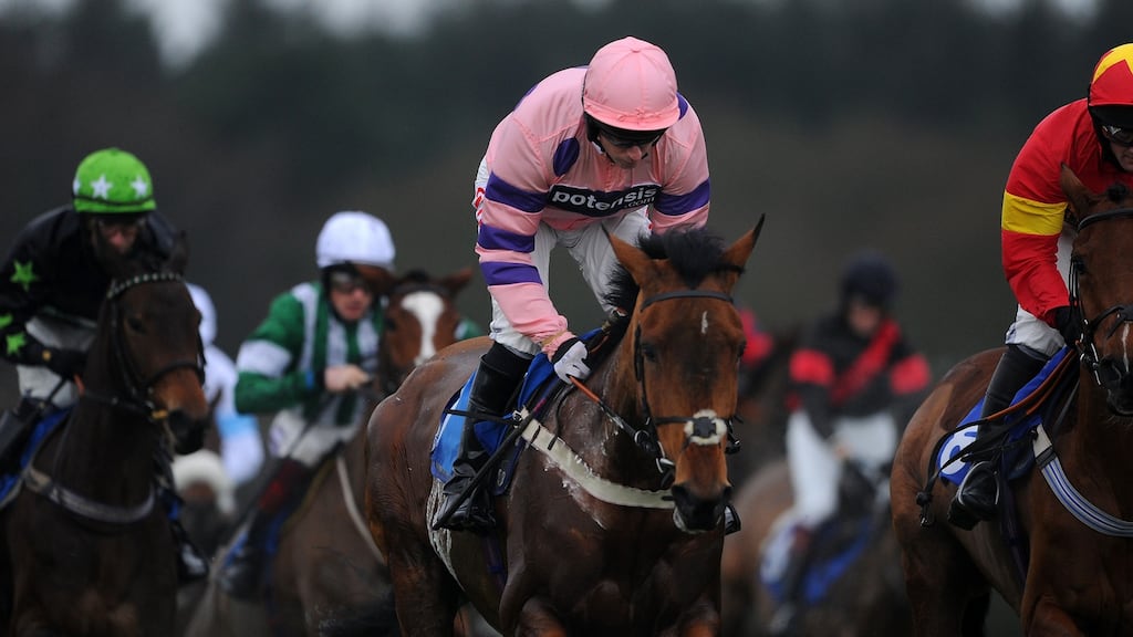 Jessber’s Dream, winning a Mares Novices Hurdle under Noel Fehily, leads the cross-channel invasion at Fairyhouse on Sunday. Photograph: Harry Trump/Getty Images