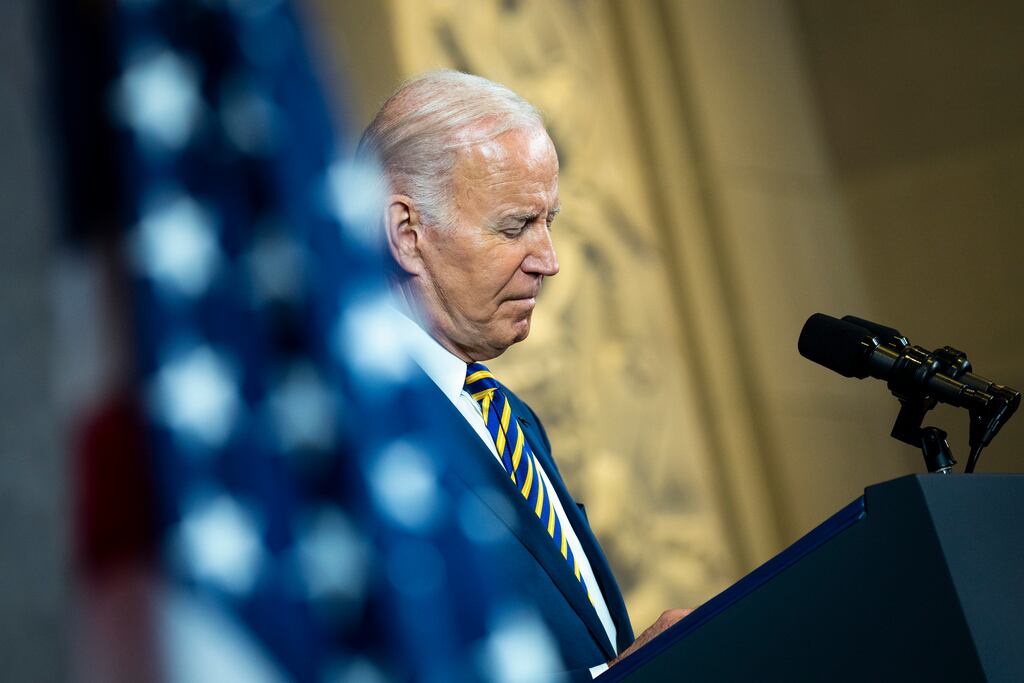 Joe Biden, described as "the most pro-union president in history”, found himself pressing the US Congress to force through a deal on pay and conditions for rail workers which had been rejected by many in a ballot. Photograph: Doug Mills/New York Times