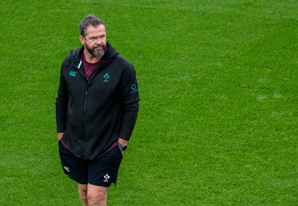 Ireland head coach Andy Farrell at the Ireland Rugby Captain's Run at the Aviva Stadium, Dublin on Friday. Photograph: Henry Simpson/Inpho