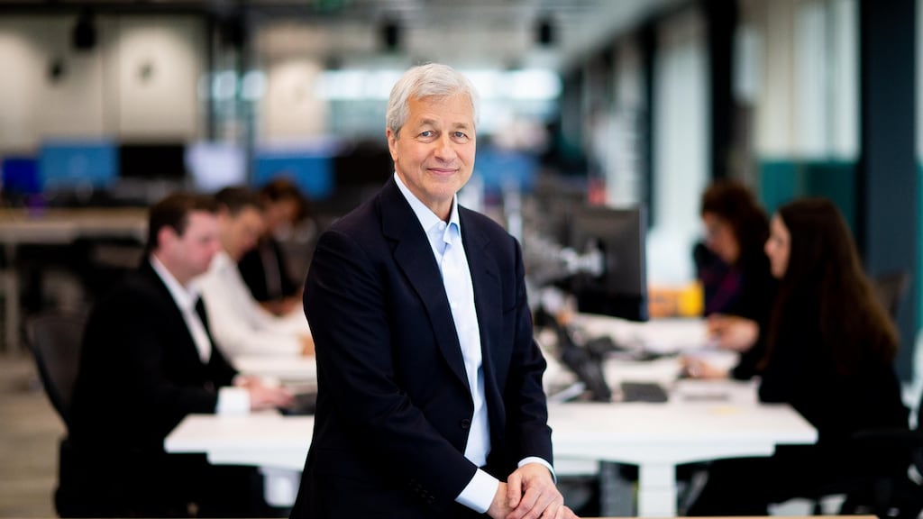 JP Morgan chief executive Jamie Dimon in 200 Capital Dock, which the bank agreed to purchase from the developers on a forward funding deal while it was still being built in 2017.