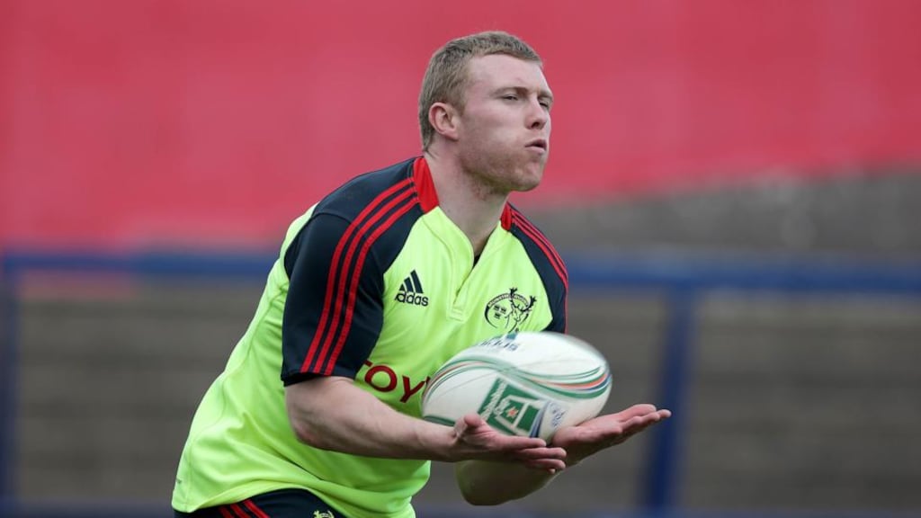 Keith Earls during Munster training earlier this week. Photograph: Morgan Treacy/Inpho