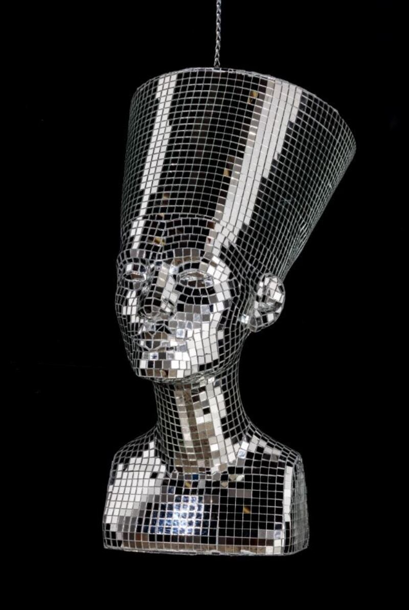 Nefertiti-shaped glitterball by Awol Erizku