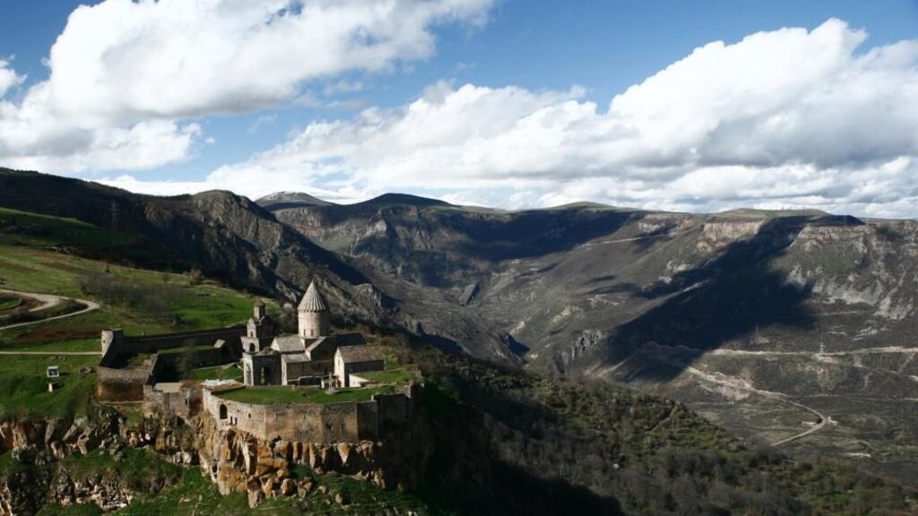 The ninth-century Tatev Monastry, an icon of the ancient Armenian Apostolic Church, reached by the world’s longest aerial tramway. Photograph: Hayk Melkonyan