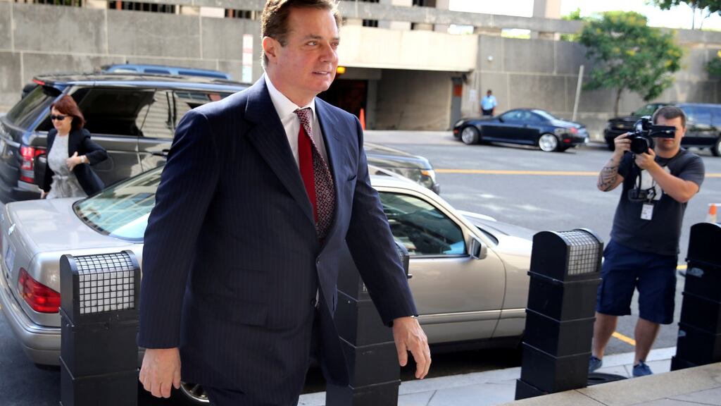 Former Trump campaign manager Paul Manafort in Washington in June. Photograph: Reuters