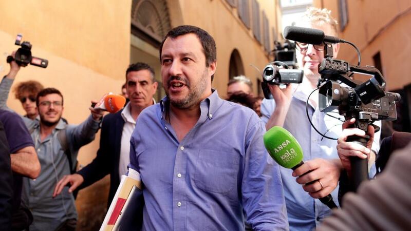 Lega: Matteo Salvini’s party won 17 per cent of the votes in March’s elections. Photograph: Yara Nardi/Reuters