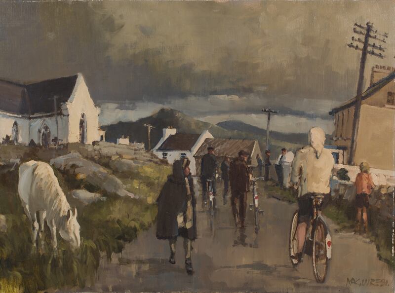 Going to Mass, Roundstone by Cecil Maguire (€8,500-€12,500)