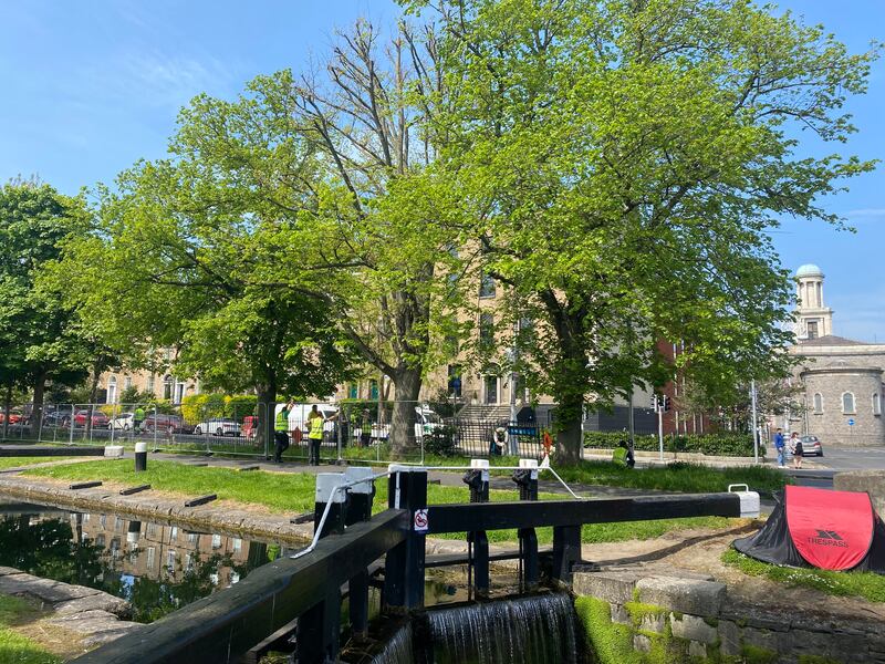 A tent at the Grand Canal, Dublin, on Saturday, May 11th. Photograph: Sorcha Pollak