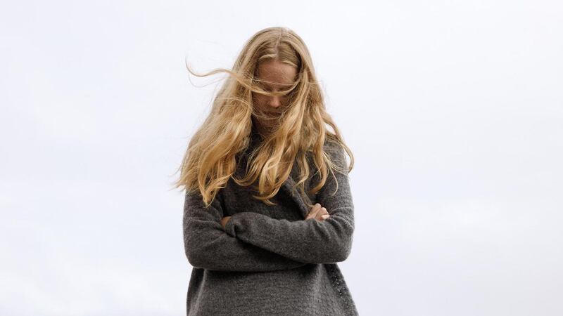 Graphite shawl cardigan €775, Ros Duke