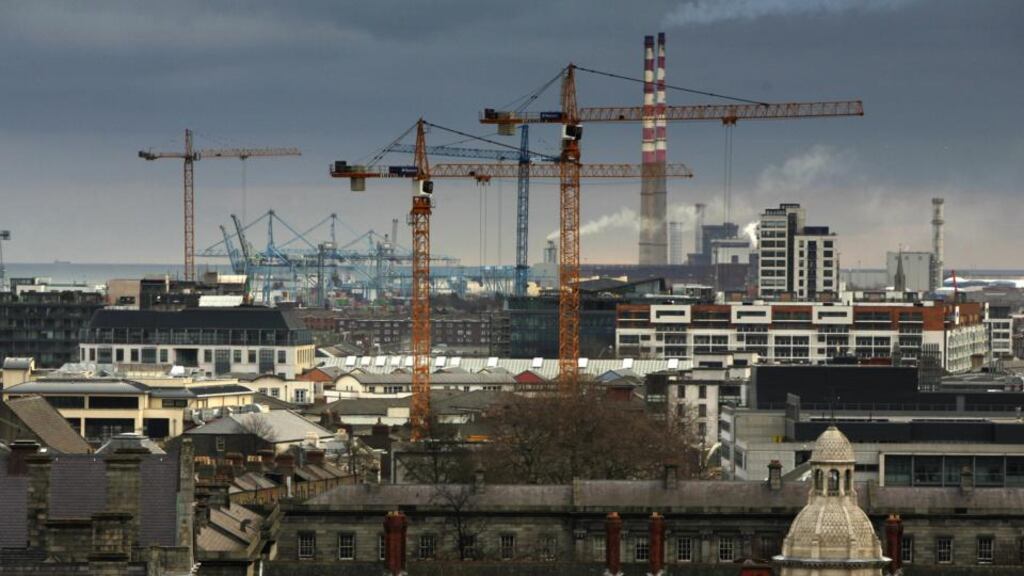 ‘What factors are driving the rapid increases in house prices? Should we be worried about these gains?’ Above, Dublin skyline, looking east from Central Bank building, 2006. Photograph: Frank Miller