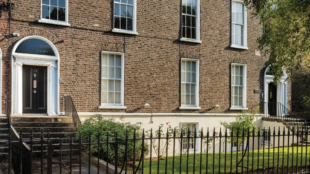 Three-storey over-basement properties at 15-17 Percy Place.