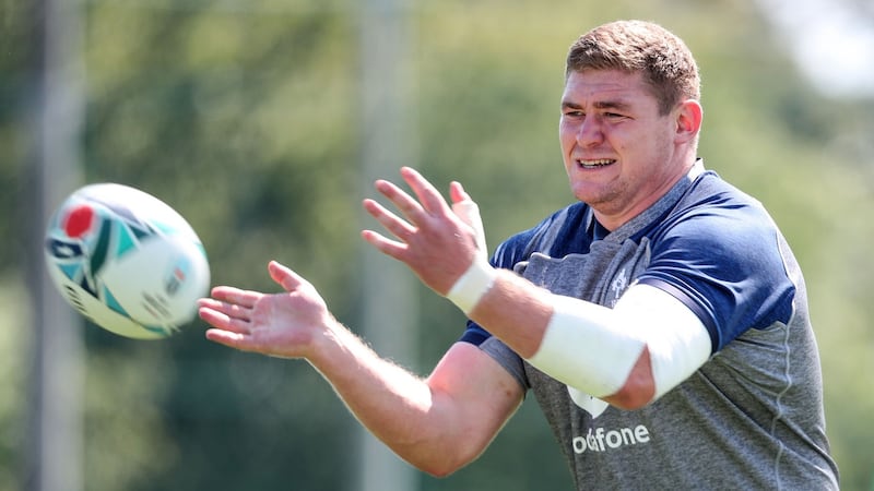 Tadhg Furlong in action during an Ireland training session. Photograph: Dan Sheridan/Inpho