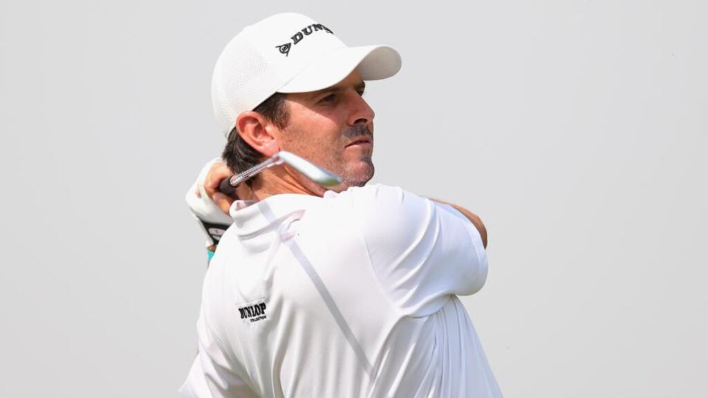 Thomas Aiken of South Africa in action during day three of the Avantha Masters at Jaypee Greens Golf Club in Delhi, India. Photograph: Julian Finney/Getty Images