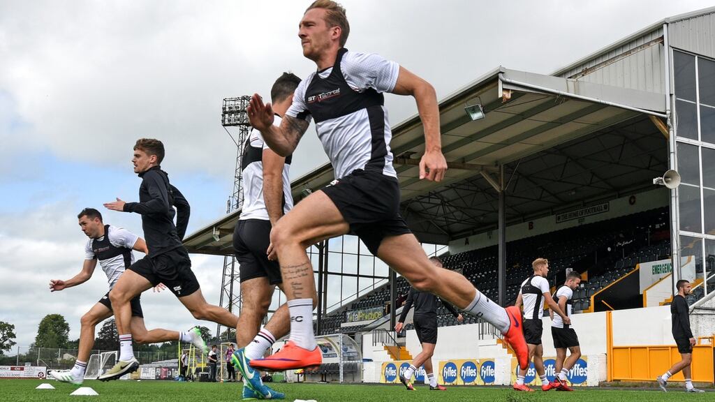 Dundalk players at a training session ahead of their Champions League qualifying clash with Qarabag. Photo: Ciaran Culligan /Inpho
