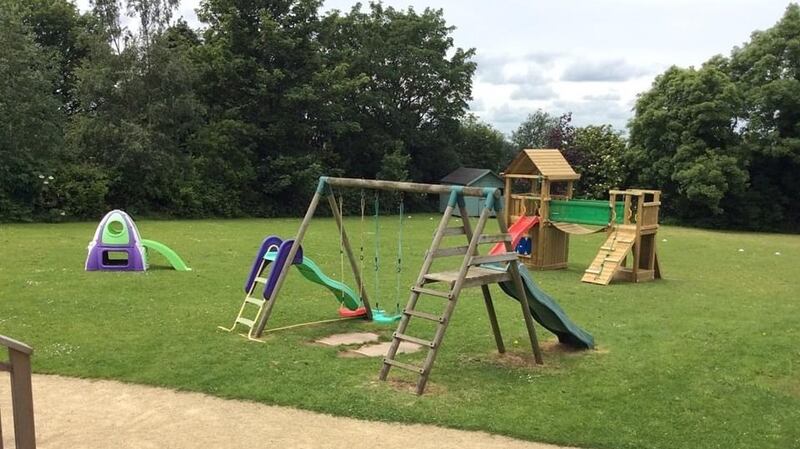 The outdoor play area at Cedar Montessori in Leopardstown. Owner Sharon McCready  says the process of preparing to reopen is arduous. Photograph: Sharon McCready
