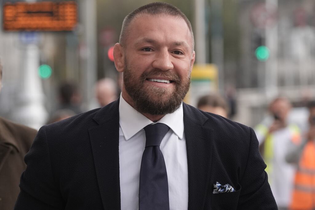 Conor McGregor pictured outside the High Court in Dublin on Wednesday, where he faces a civil action for damages. Photograph: Brian Lawless/PA Wire